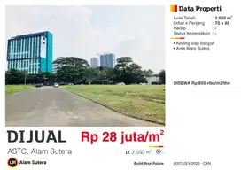 Dijual Kavling Siap Bangun Strategis di ASTC Alam Sutera
