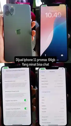 Dijual Hp Iphone 11 Promax 64gb