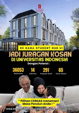 Rumah Kost 3 Lantai Premium & Strategis Dikawasan UI Depok
