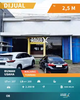 Properti Langka Dijual Rumah Usaha di  Jalan Poros Tumpang Malang