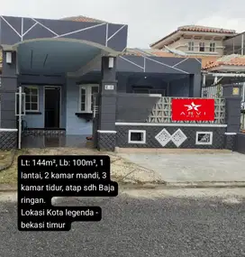 Rumah 1 lantai Di Cluster Kota Legenda di Bekasi Timur