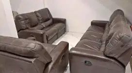 Jual cepat sofa mewah asli kulit recline celine