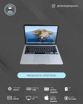 MACBOOK AIR 2020 INTEL CORE I3 Ram 8GB SSD 256GB