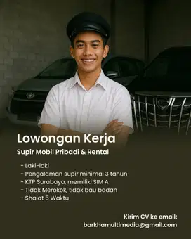 Supir Driver Mobil Pribadi dan Rental Alphard