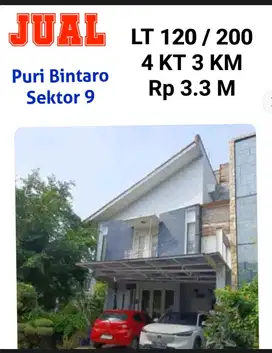 Jual rumah puri Bintaro sektor 9 dirct pemilik langsung owner