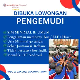 DIBUKA LOWONGAN PENGEMUDI ELF / HIACE (BUS PARIWISATA / ANTAR JEMPUT)