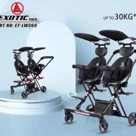 exotic magic stroller et-lw-366 - stroller bayi kembar