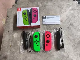 Nintendo Switch Joycon Neon Green Pink Fullset Original OM 01