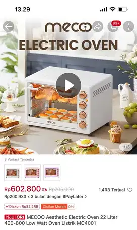 MECCO OVEN LISTRIK 22 L