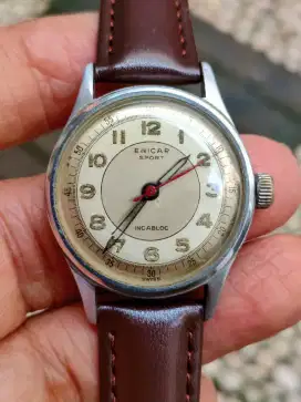 Jam ENICAR SPORTS MILITARY CIRCA1950 Manual Original vintage n antik