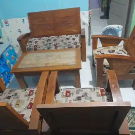 1 set kursi jati ruang tamu