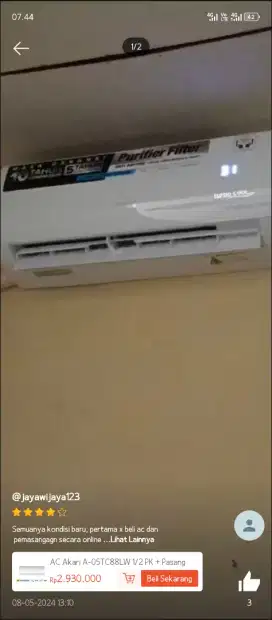 Dijual AC Mulus Dus Lengkap
