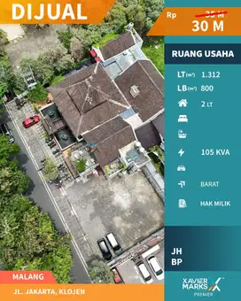 Dijual Ruang Komersial & Tanah Lokasi Premium di Jalan Jakarta Malang