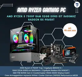 PC Gaming AMD Ryzen 5 7500F with Radeon RX 9060XT