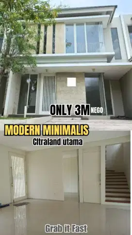 New Gress Citraland Utama Siap Huni 2 lantai Modern Minimalis Surabaya
