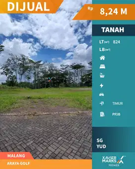 Tanah Kavling Langka View Lapangan Golf Dijual di Araya Golf Malang