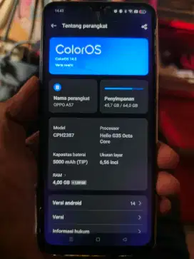 Oppo a57 ram 4/64 android 14