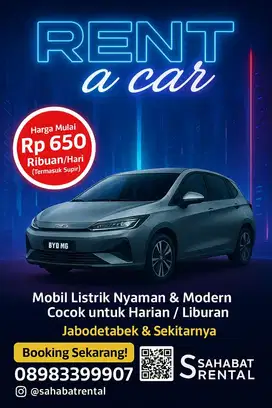 Rental Mobil Listrik BYD M6 dengan Supir