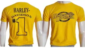 Kaos harley davidson yellow dan orange skull