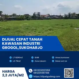 Dijual Cepat Tanah Strategis Grogol 8.290m² – Hadap 3 Arah,