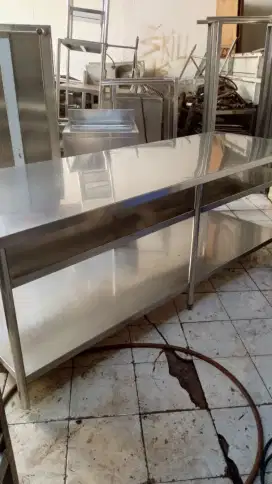 Meja Stainless 3 susun ukuran 230x80x85