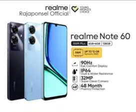 Murah new Realme note 60 6/128 grs resmi, bs kredit