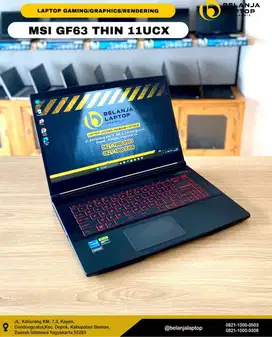 MSI GF63 Thin 11UCX/intel i5 gen 11/ 512GB/16GB/RTX 2050/144HZ/GARANSI