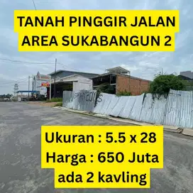 Tanah strategis di Sukabangun 2 pinggir jalan Palembang