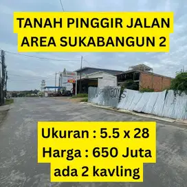 Dijual tanah area Sukabangun 2 dijalan ponorogo