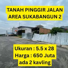 Mau punya tanah pinggir jalan di sukabangun 2 Palembang?