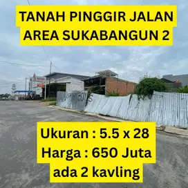 Tanah pinggir jalan di Sukabangun 2 – Jalan Ponorogo Palembang