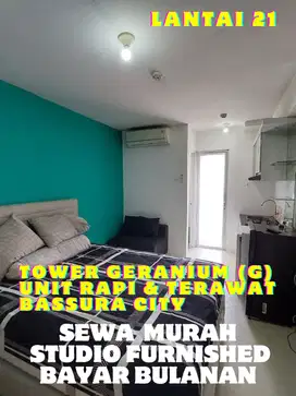 SEWA MURAH BAYAR BULANAN STUDIO FURNISHED TOWER G BASSURA CITY CIT