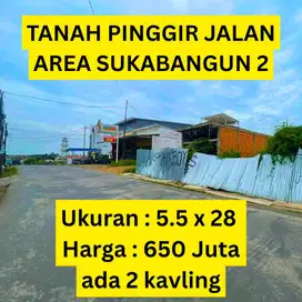 Tanah di pinggir jalan utama Sukabangun 2 – Ponorogo, Palembang