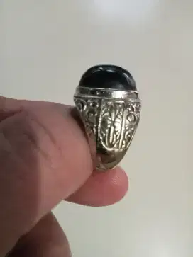 BATU AKIK BLACK OPAL RING 7