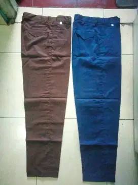 Celana bahan Sekolah coklat dan Biru