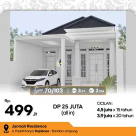 Rumah Type 70 Jannah Residence di Padat Karya Dekat SMAN 13 Lampung