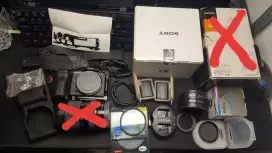 Kamera sony zve10 body only fullset + lens tobe macro