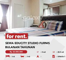 SEWA APARTEMEN CANTIK EDUCITY STUDIO FURNIS  BULANAN TAHUNAN