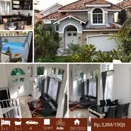 Disewakan Rumah Furnished  dengan kolam Renang Sentul Bogor