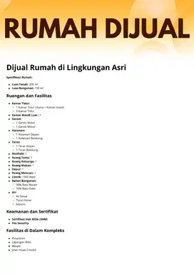 Di Jual Rumah Dengan Lingkungan Asri