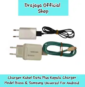 Kabel Data + Kepala Charger Micro USB  Samsung & Biasa - Universal
