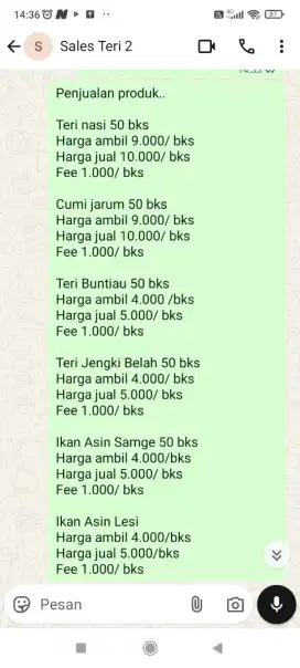 Sales penjualan hasil laut