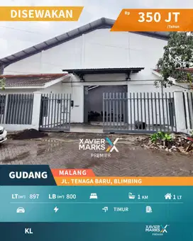 Disewakan Gudang Baru Renov Total di Tenaga Baru, Blimbing Malang