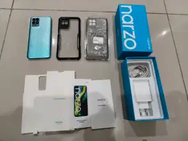 Narzo 50 4/64 Like New Terawat Fullset Segel Pabrik