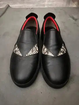 Fendi Monster Slip On Python and Leather Trim