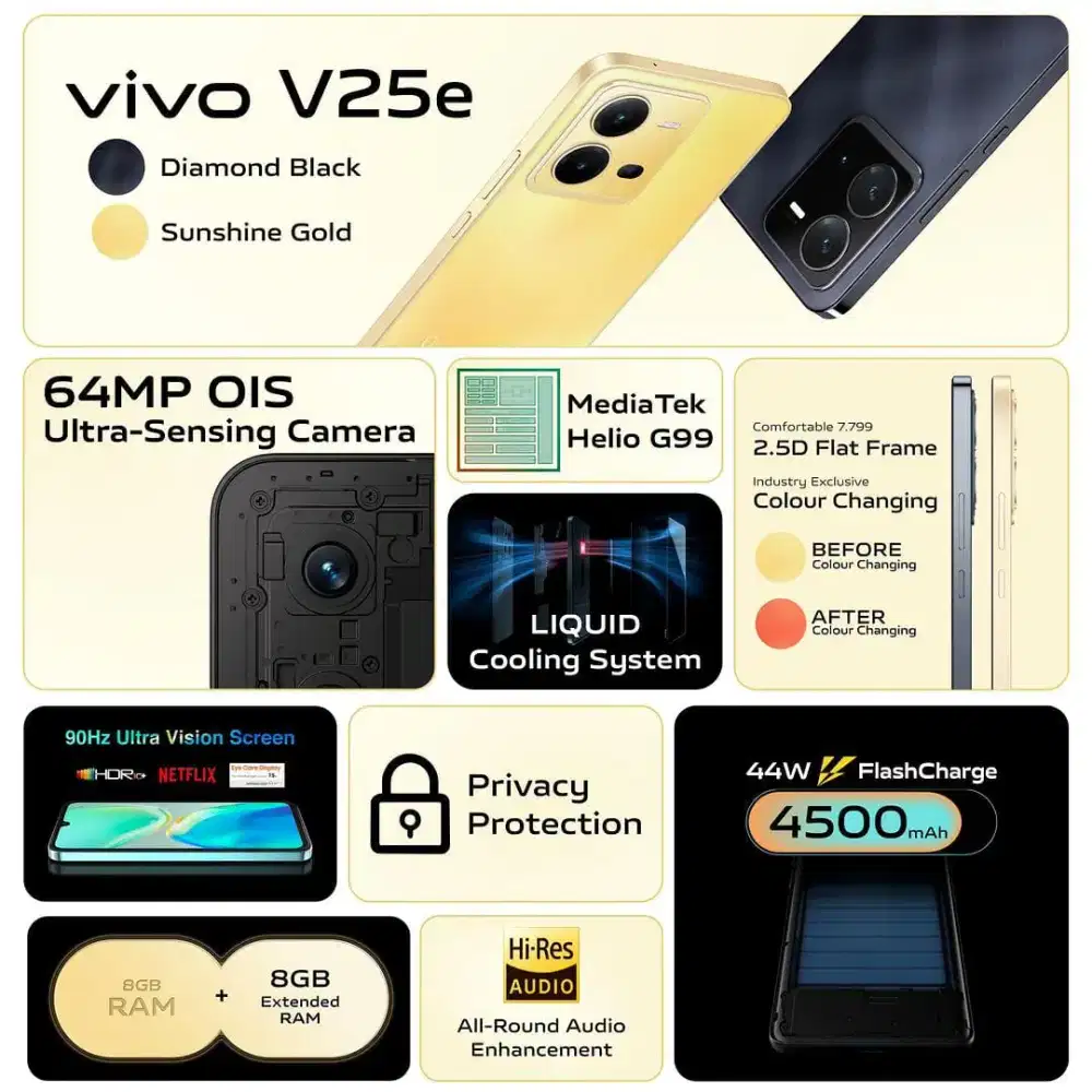 Vivo 25e Ram8/128 bergaransi resmi pasti ORI