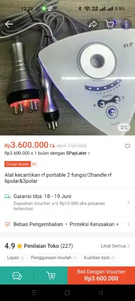 Alat Treatment RF Original 2 Lubang Konektor