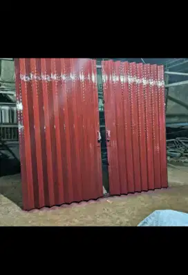Rolling door galvalum folding gate murah besi