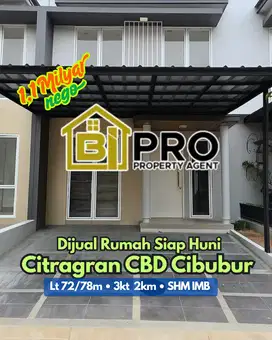 Dijual Cepat Rumah CItragran CBD Cibubur Siap Huni