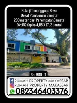 Ruko jl Tamanggapa Raya Dekat Pom Bensin Samata 100 meter dr RS YAPIKA
